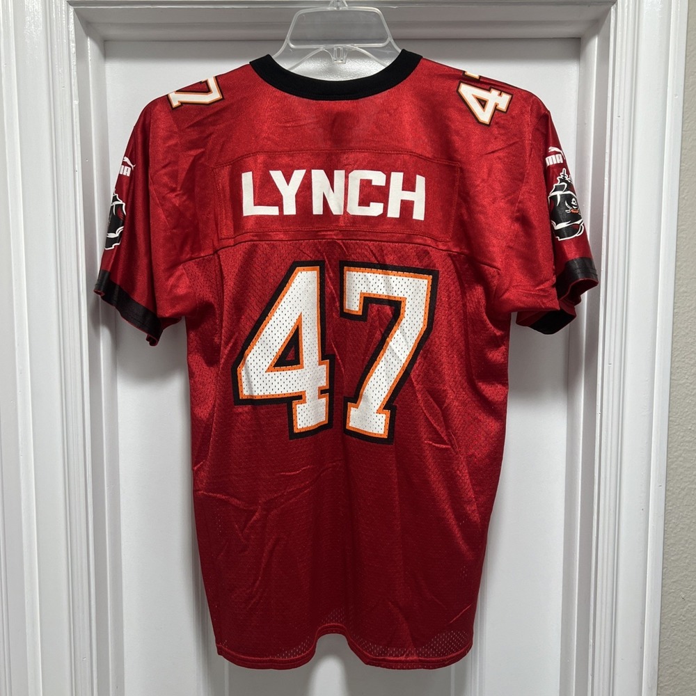 Vintage John Lynch Puma Jersey Youth Boys LARGE NFL Tampa Bay Buccaneers Red